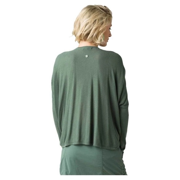 Prana Narcisso Sweater Green Draped Long Sleeve Top - Picture 2 of 11